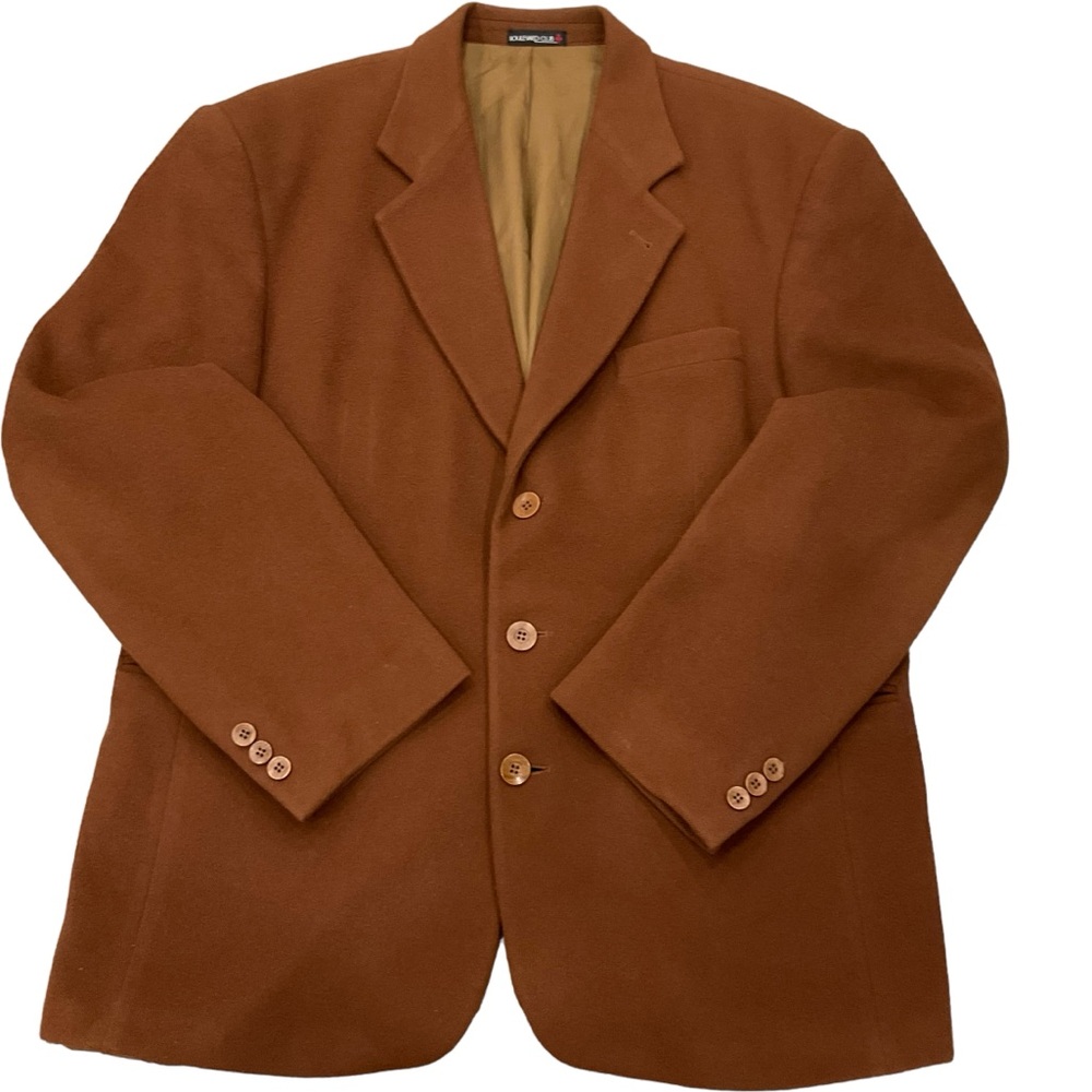 Vintage Boulevard Club Men’s Blazer Brown Sports Coat Wool Cashmere Size…